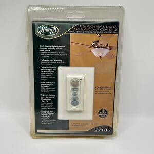 Brand New Sealed Hunter 27186 Ceiling Fan & Light Wall-Mount Control Dimmer
